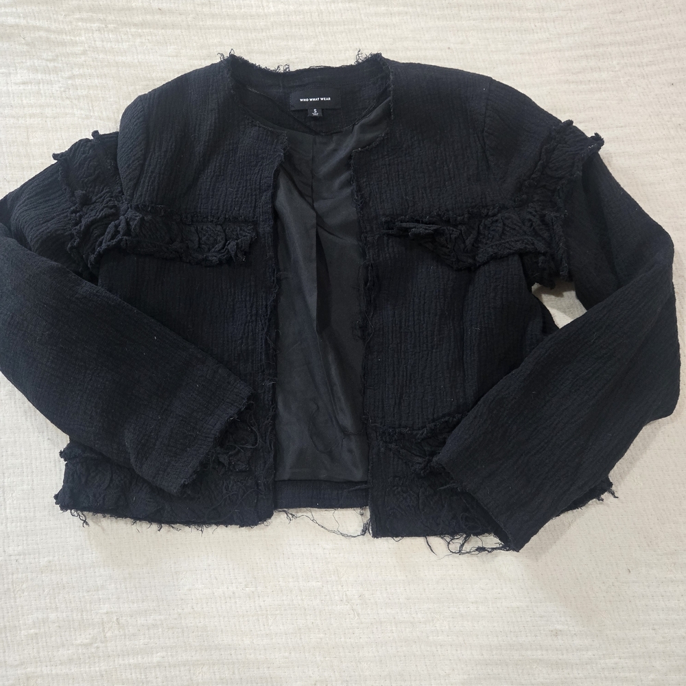 Who What Wear Black Textured Blazer